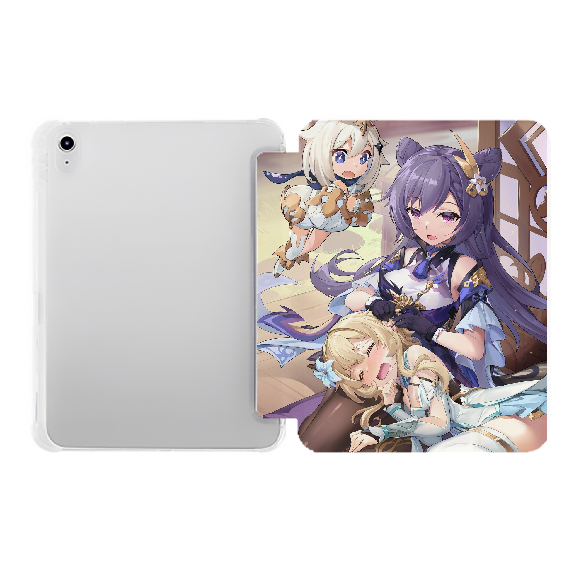 げんし神 genshin IPad ケース ペン収納付き 三つ折りスタンド PUレザー×シリコン 対応機種9.5/10.5/10.9インチ